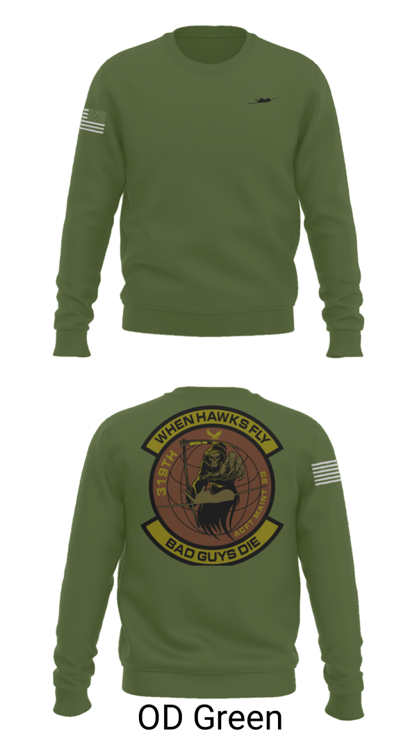 Crew Neck Sweatshirt, 319th Maintenance Squadron, Air Force, Teamtime, Team time, sublimation, custom sports apparel, team uniforms, spirit wear, spiritwear, sports uniforms, custom shirts, team store, custom team store, fundraiser sports, apparel fundraiser