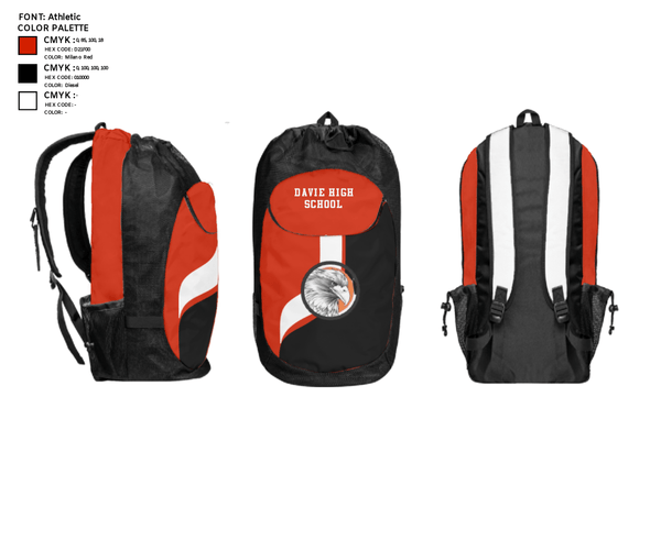 Gear Bag, Davie High School, Tennis, Teamtime, Team time, sublimation, custom sports apparel, team uniforms, spirit wear, spiritwear, sports uniforms, custom shirts, team store, custom team store, fundraiser sports, apparel fundraiser