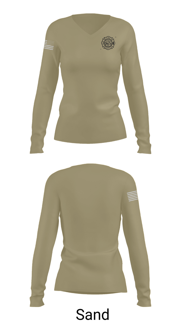 Womens Long Sleeve Vneck Shirt, Ben Wheeler Fire, Fire Department, Teamtime, Team time, sublimation, custom sports apparel, team uniforms, spirit wear, spiritwear, sports uniforms, custom shirts, team store, custom team store, fundraiser sports, apparel fundraiser