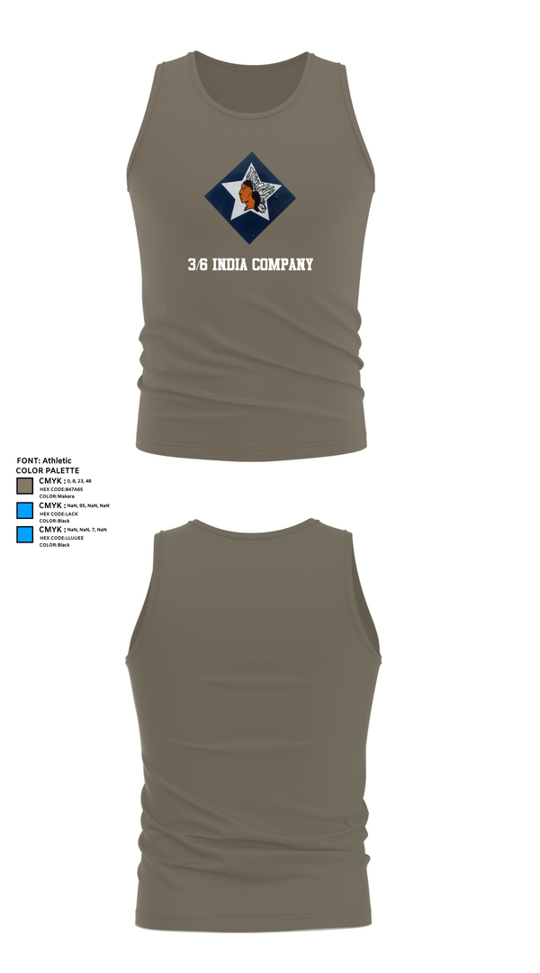 Tank Top, 3/6 India Company, Marines, Teamtime, Team time, sublimation, custom sports apparel, team uniforms, spirit wear, spiritwear, sports uniforms, custom shirts, team store, custom team store, fundraiser sports, apparel fundraiser