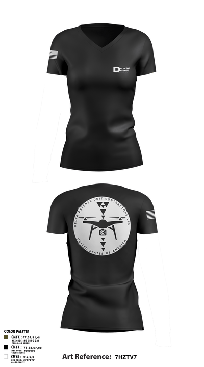 Delta Defense Unit 32292143 Women's Short Sleeve V-neck Shirt - 107