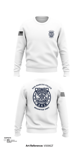 Crew Neck Sweatshirt, San Marcos Police Mounted Unit, , Teamtime, Team time, sublimation, custom sports apparel, team uniforms, spirit wear, spiritwear, sports uniforms, custom shirts, team store, custom team store, fundraiser sports, apparel fundraiser