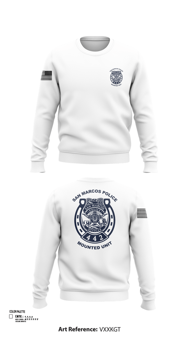 Crew Neck Sweatshirt, San Marcos Police Mounted Unit, , Teamtime, Team time, sublimation, custom sports apparel, team uniforms, spirit wear, spiritwear, sports uniforms, custom shirts, team store, custom team store, fundraiser sports, apparel fundraiser