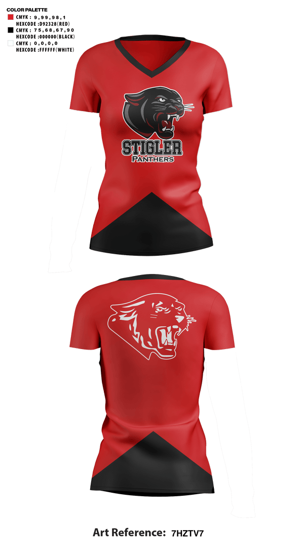 Womens Short Sleeve Vneck Shirt, Stigler Middle School Cheer, Cheer, Teamtime, Team time, sublimation, custom sports apparel, team uniforms, spirit wear, spiritwear, sports uniforms, custom shirts, team store, custom team store, fundraiser sports, apparel fundraiser