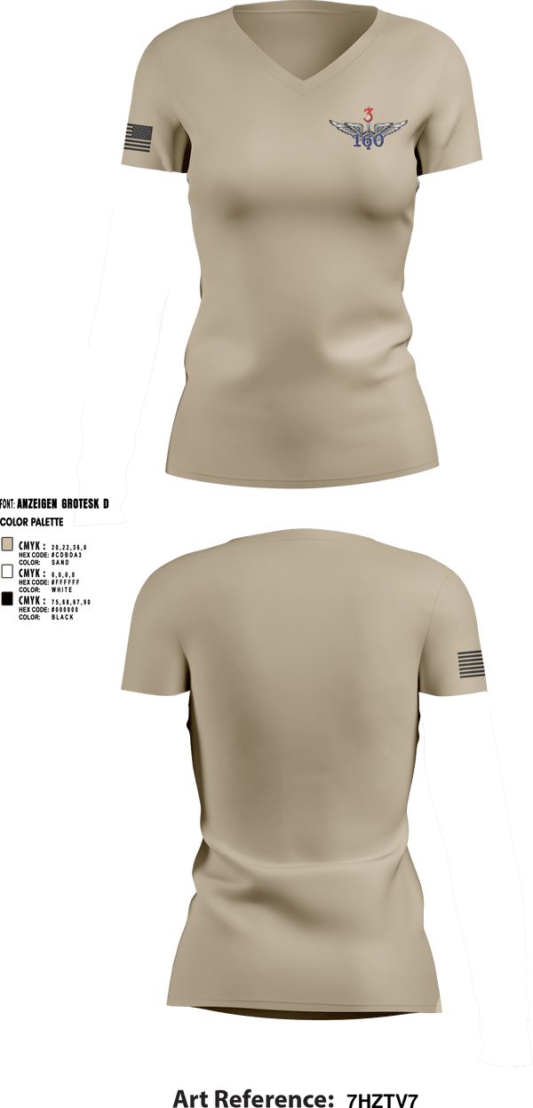 Women's Short Sleeve Vneck Shirt, 160th Aviation Regiment, Army, Teamtime, Team time, sublimation, custom sports apparel, team uniforms, spirit wear, spiritwear, sports uniforms, custom shirts, team store, custom team store, fundraiser sports, apparel fundraiser