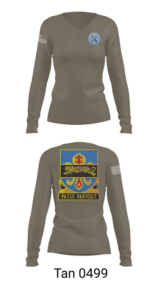 Womens Long Sleeve Vneck Shirt 1, HHD, 415th Military Intelligence Battalion, National Guard, Teamtime, Team time, sublimation, custom sports apparel, team uniforms, spirit wear, spiritwear, sports uniforms, custom shirts, team store, custom team store, fundraiser sports, apparel fundraiser