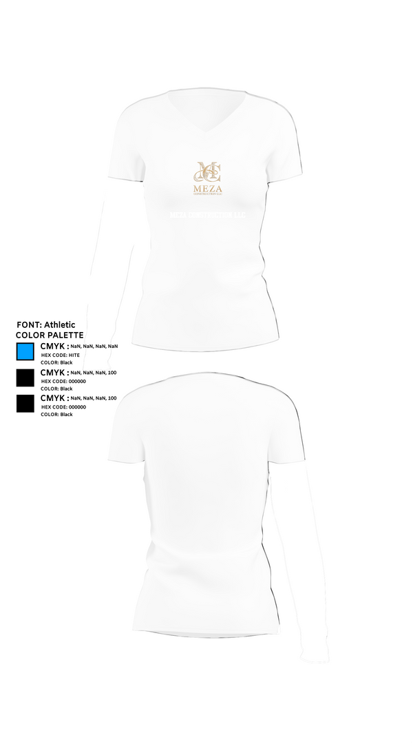 Womens Short Sleeve Vneck Shirt, Meza Construction LLC, , Teamtime, Team time, sublimation, custom sports apparel, team uniforms, spirit wear, spiritwear, sports uniforms, custom shirts, team store, custom team store, fundraiser sports, apparel fundraiser