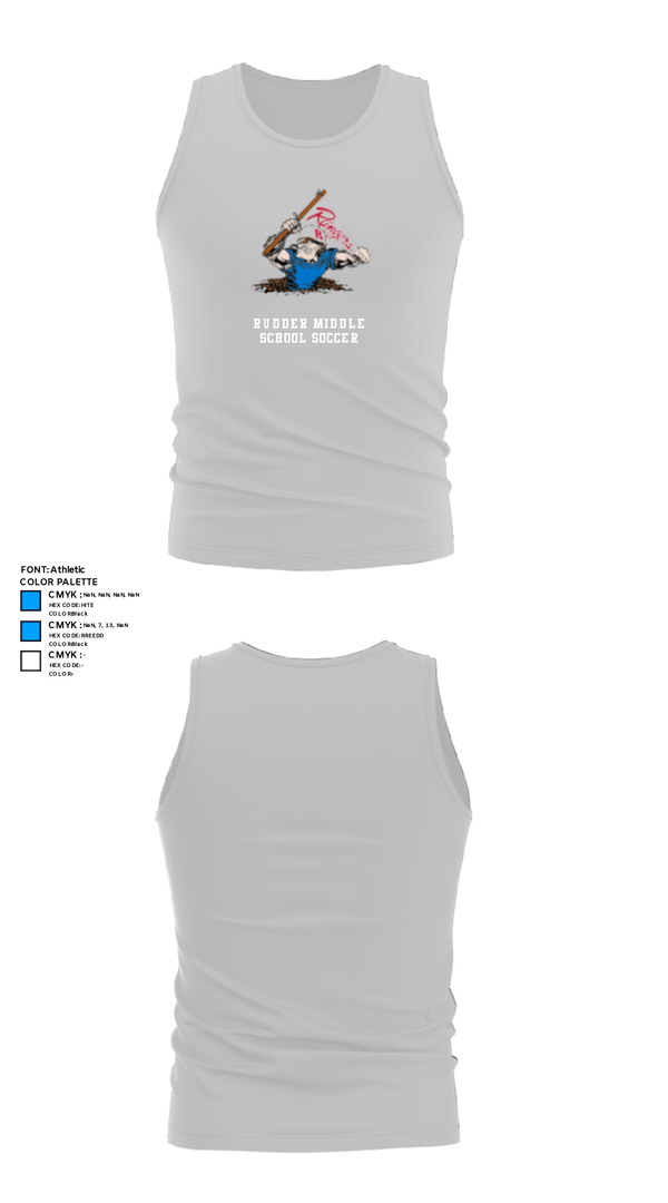 Tank Top, Rudder Middle School Soccer, Men's Soccer, Teamtime, Team time, sublimation, custom sports apparel, team uniforms, spirit wear, spiritwear, sports uniforms, custom shirts, team store, custom team store, fundraiser sports, apparel fundraiser