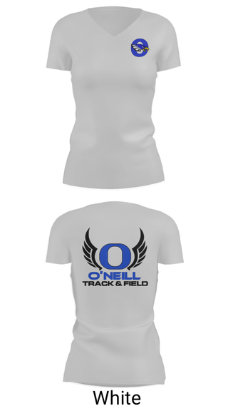 Women's Short Sleeve Vneck Shirt, O'Neill High School Track, Track & Field, Teamtime, Team time, sublimation, custom sports apparel, team uniforms, spirit wear, spiritwear, sports uniforms, custom shirts, team store, custom team store, fundraiser sports, apparel fundraiser