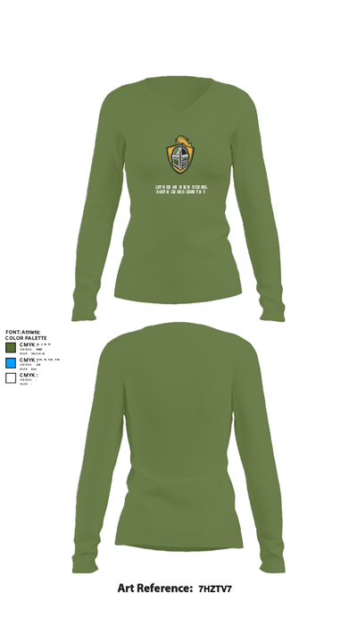 Lutheran High School South Cross Country 50596154 Women's Long Sleeve V-neck Shirt - 19