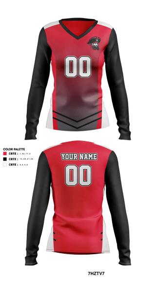 Women's Long Sleeve Vneck Shirt, Hart High School Volleyball, Women's Volleyball, Teamtime, Team time, sublimation, custom sports apparel, team uniforms, spirit wear, spiritwear, sports uniforms, custom shirts, team store, custom team store, fundraiser sports, apparel fundraiser