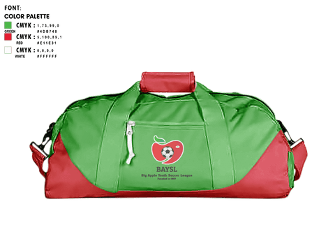 Duffle Bag, Big Apple Soccer League, Men's Soccer, Teamtime, Team time, sublimation, custom sports apparel, team uniforms, spirit wear, spiritwear, sports uniforms, custom shirts, team store, custom team store, fundraiser sports, apparel fundraiser