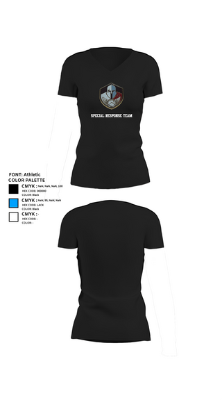 Womens Short Sleeve Vneck Shirt, Special Response Team, Police, Teamtime, Team time, sublimation, custom sports apparel, team uniforms, spirit wear, spiritwear, sports uniforms, custom shirts, team store, custom team store, fundraiser sports, apparel fundraiser