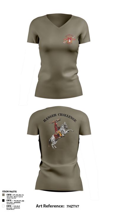 FSU ROTC 91512873 Women's Short Sleeve V-neck Shirt - 4