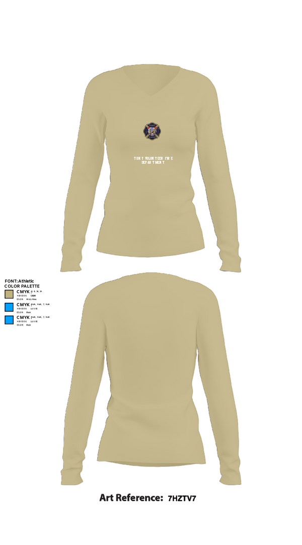 Women's Long Sleeve Vneck Shirt, Tony Volunteer Fire Department, Fire Department, Teamtime, Team time, sublimation, custom sports apparel, team uniforms, spirit wear, spiritwear, sports uniforms, custom shirts, team store, custom team store, fundraiser sports, apparel fundraiser