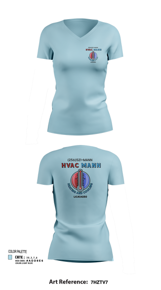 Womens Short Sleeve Vneck Shirt, Hvacmannllc, , Teamtime, Team time, sublimation, custom sports apparel, team uniforms, spirit wear, spiritwear, sports uniforms, custom shirts, team store, custom team store, fundraiser sports, apparel fundraiser