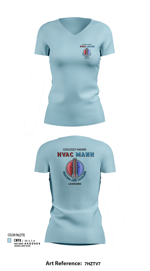 Womens Short Sleeve Vneck Shirt, Hvacmannllc, , Teamtime, Team time, sublimation, custom sports apparel, team uniforms, spirit wear, spiritwear, sports uniforms, custom shirts, team store, custom team store, fundraiser sports, apparel fundraiser