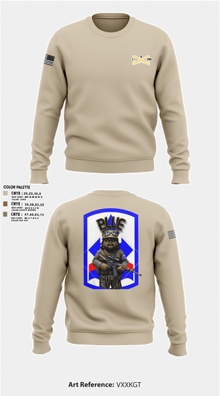 Crew Neck Sweatshirt, Bad boyzBlue Ewok, Army, Teamtime, Team time, sublimation, custom sports apparel, team uniforms, spirit wear, spiritwear, sports uniforms, custom shirts, team store, custom team store, fundraiser sports, apparel fundraiser