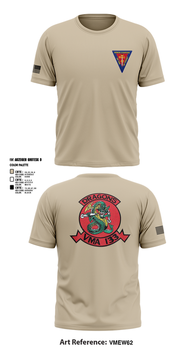 MAG-42 VMA-133 60916507 Short Sleeve Performance Shirt - 3