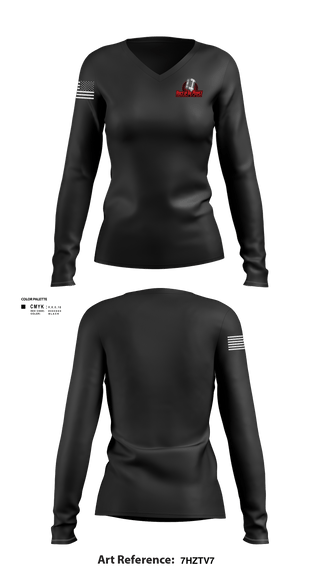 Womens Long Sleeve Vneck Shirt, Voice of The People USA Radio Network, , Teamtime, Team time, sublimation, custom sports apparel, team uniforms, spirit wear, spiritwear, sports uniforms, custom shirts, team store, custom team store, fundraiser sports, apparel fundraiser