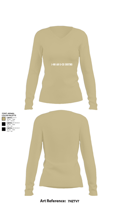 1-68 AR G-Co Distro 92011056 Women's Long Sleeve V-neck Shirt - 82