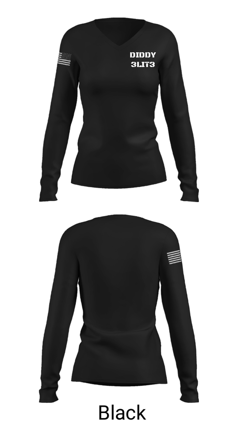 Women's Long Sleeve Vneck Shirt, DIDDY 3LIT3, Men's Basketball, Teamtime, Team time, sublimation, custom sports apparel, team uniforms, spirit wear, spiritwear, sports uniforms, custom shirts, team store, custom team store, fundraiser sports, apparel fundraiser
