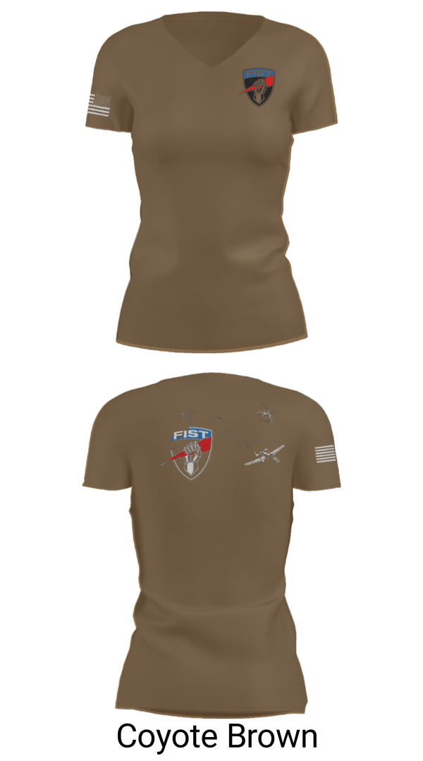 Womens Short Sleeve Vneck Shirt, 3-172 FiST, Army, Teamtime, Team time, sublimation, custom sports apparel, team uniforms, spirit wear, spiritwear, sports uniforms, custom shirts, team store, custom team store, fundraiser sports, apparel fundraiser