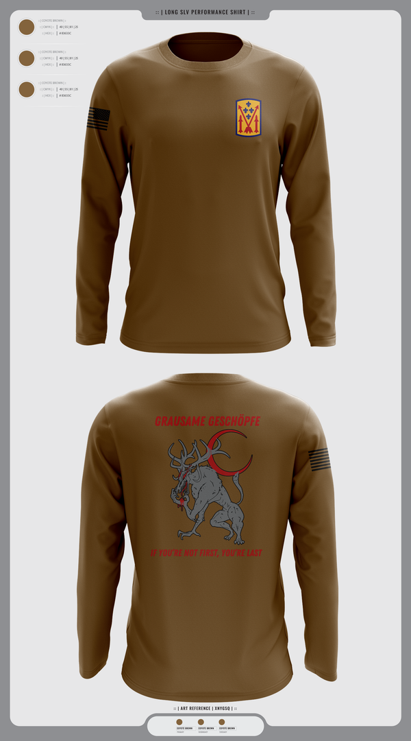 Long Sleeve Performance Shirt, Bravo 1-57 ADAR, Army, Teamtime, Team time, sublimation, custom sports apparel, team uniforms, spirit wear, spiritwear, sports uniforms, custom shirts, team store, custom team store, fundraiser sports, apparel fundraiser