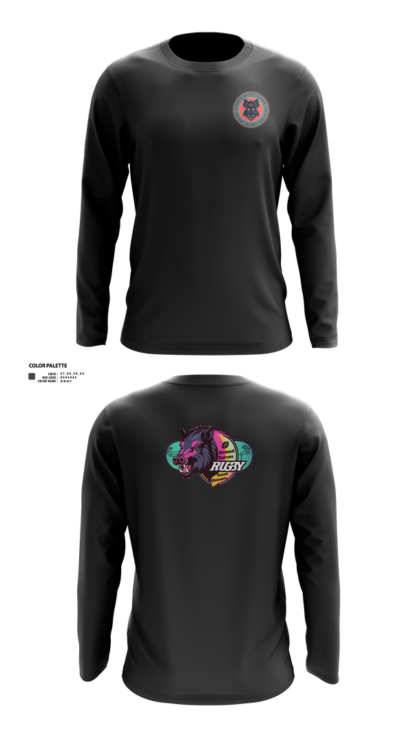 Long Sleeve Performance Shirt, Black Boars, Rugby, Teamtime, Team time, sublimation, custom sports apparel, team uniforms, spirit wear, spiritwear, sports uniforms, custom shirts, team store, custom team store, fundraiser sports, apparel fundraiser