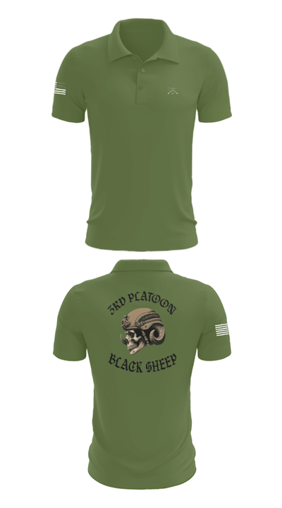 3rd PLT Black Sheep 32884167 Short Sleeve Performance Polo - 47