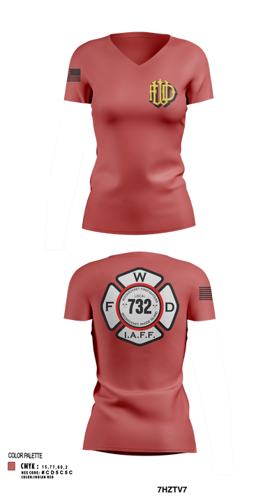 Woonsocket 46977147 Women's Short Sleeve V-neck Shirt - 122