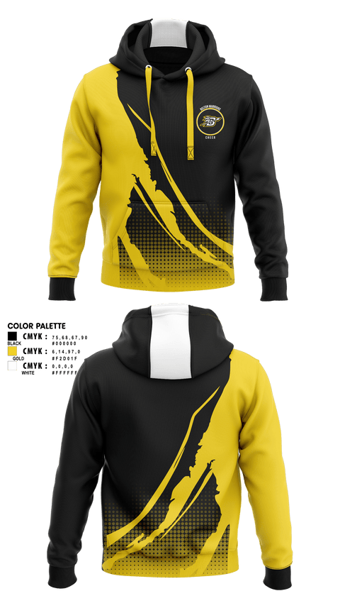 Hoodie, Belton Middle School Warriors Cheer, Cheer, Teamtime, Team time, sublimation, custom sports apparel, team uniforms, spirit wear, spiritwear, sports uniforms, custom shirts, team store, custom team store, fundraiser sports, apparel fundraiser
