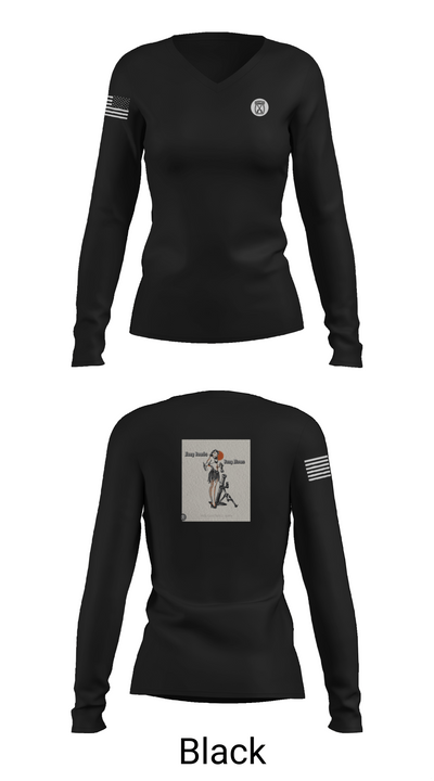 a-co 2-2in 3/10 62534223 Women's Long Sleeve V-neck Shirt -1 37