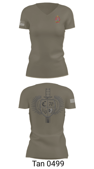 Women's Short Sleeve Vneck Shirt, 1/6 Charlie company, , Teamtime, Team time, sublimation, custom sports apparel, team uniforms, spirit wear, spiritwear, sports uniforms, custom shirts, team store, custom team store, fundraiser sports, apparel fundraiser