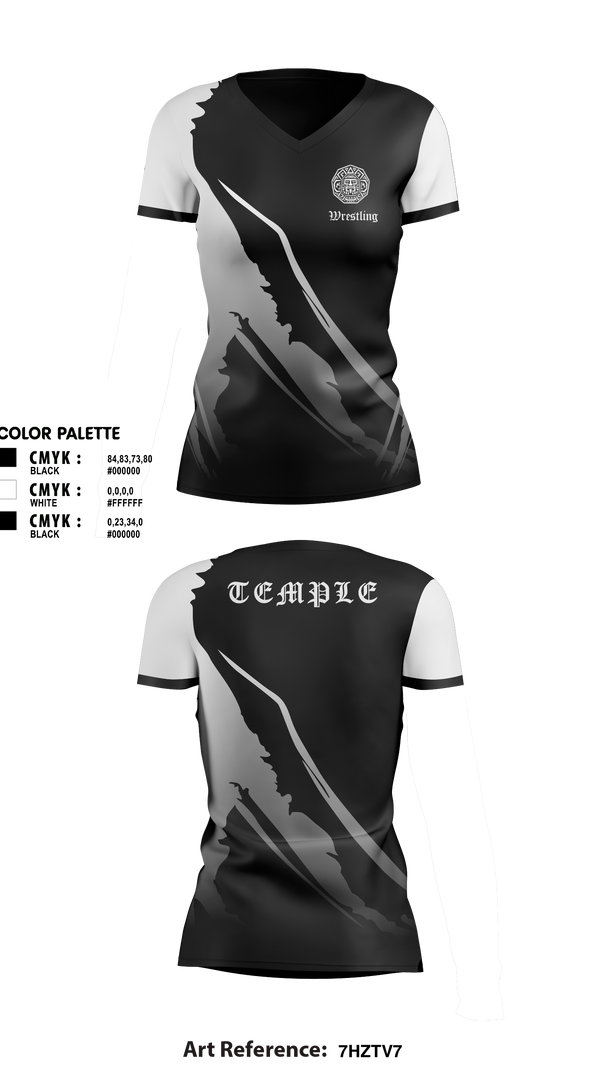 Womens Short Sleeve Vneck Shirt, Temple Wrestling Club, Wrestling, Teamtime, Team time, sublimation, custom sports apparel, team uniforms, spirit wear, spiritwear, sports uniforms, custom shirts, team store, custom team store, fundraiser sports, apparel fundraiser