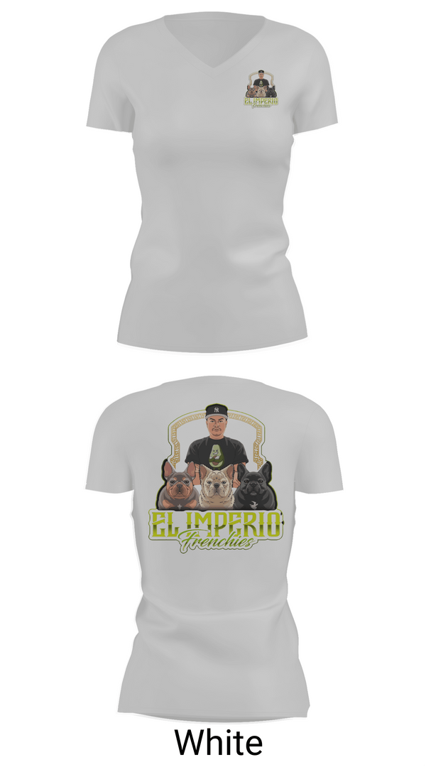 Womens Short Sleeve Vneck Shirt, EL IMPERIO FRENCHIES, , Teamtime, Team time, sublimation, custom sports apparel, team uniforms, spirit wear, spiritwear, sports uniforms, custom shirts, team store, custom team store, fundraiser sports, apparel fundraiser