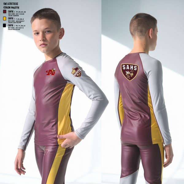 Long Sleeve Performance Shirt, St Augustine Yellow Jackets, Swimming, Teamtime, Team time, sublimation, custom sports apparel, team uniforms, spirit wear, spiritwear, sports uniforms, custom shirts, team store, custom team store, fundraiser sports, apparel fundraiser