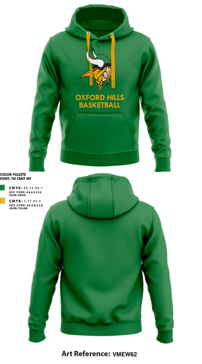 Oxford Hills Comprehensive High School Basketball 93923098 Hoodie - 1