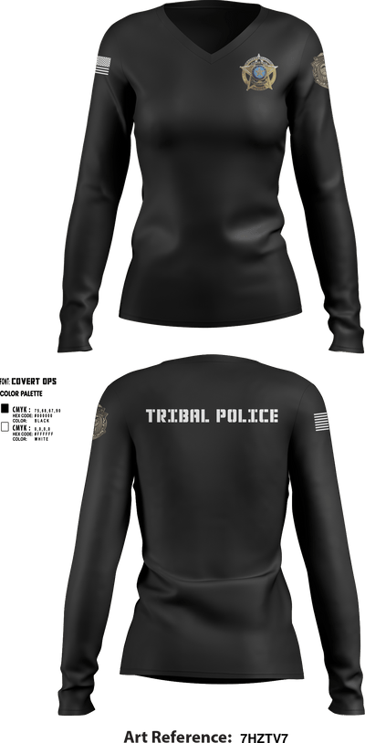 Eastern Shawnee Tribal Police 67427450 Women's Long Sleeve V-neck Shirt - 6