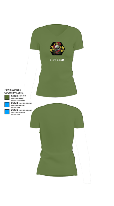 51st Chem 5478070 Women's Short Sleeve V-neck Shirt - 44