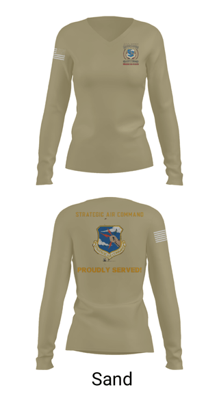 Women's Long Sleeve Vneck Shirt, 341st MSS, Air Force, Teamtime, Team time, sublimation, custom sports apparel, team uniforms, spirit wear, spiritwear, sports uniforms, custom shirts, team store, custom team store, fundraiser sports, apparel fundraiser