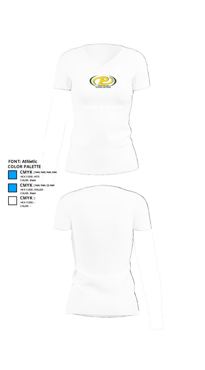 Placer Jr. Hillmen 59167303 Women's Short Sleeve V-neck Shirt - 18