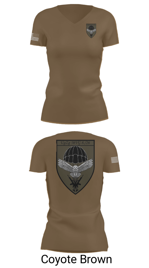 Womens Short Sleeve Vneck Shirt, 8.FschJgRgt 26, Army, Teamtime, Team time, sublimation, custom sports apparel, team uniforms, spirit wear, spiritwear, sports uniforms, custom shirts, team store, custom team store, fundraiser sports, apparel fundraiser