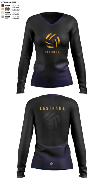 Hulstrom Middle School 76593235 Women's Long Sleeve V-neck Shirt - 1