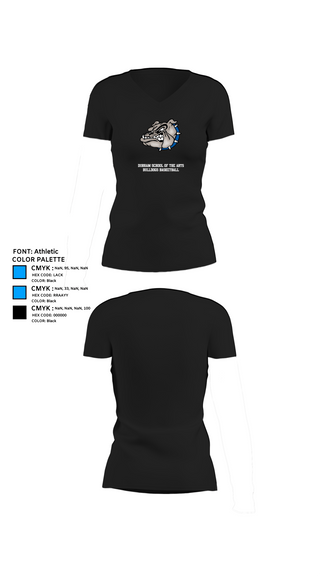 Womens Short Sleeve Vneck Shirt, Durham School of the Arts Bulldogs Basketball, Men's Basketball, Teamtime, Team time, sublimation, custom sports apparel, team uniforms, spirit wear, spiritwear, sports uniforms, custom shirts, team store, custom team store, fundraiser sports, apparel fundraiser
