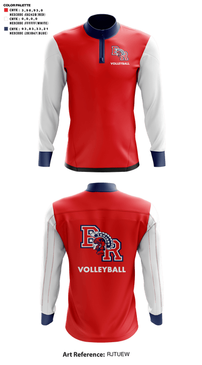 Bridgewater-Raynham Regional High School Volleyball 53115621 Quarter Zip Jacket - 42