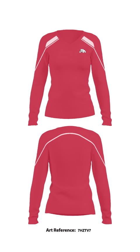 Women's Long Sleeve Vneck Shirt, Holmes Community College Softball, Softball, Teamtime, Team time, sublimation, custom sports apparel, team uniforms, spirit wear, spiritwear, sports uniforms, custom shirts, team store, custom team store, fundraiser sports, apparel fundraiser