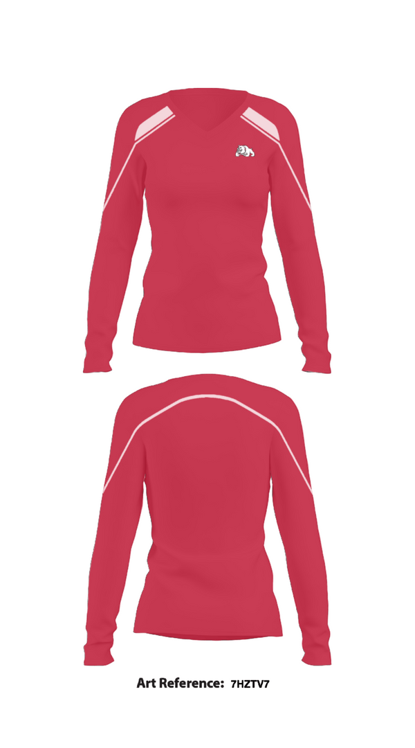 Women's Long Sleeve Vneck Shirt, Holmes Community College Softball, Softball, Teamtime, Team time, sublimation, custom sports apparel, team uniforms, spirit wear, spiritwear, sports uniforms, custom shirts, team store, custom team store, fundraiser sports, apparel fundraiser