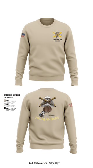 Crew Neck Sweatshirt, Bravo 1-119th FA, , Teamtime, Team time, sublimation, custom sports apparel, team uniforms, spirit wear, spiritwear, sports uniforms, custom shirts, team store, custom team store, fundraiser sports, apparel fundraiser