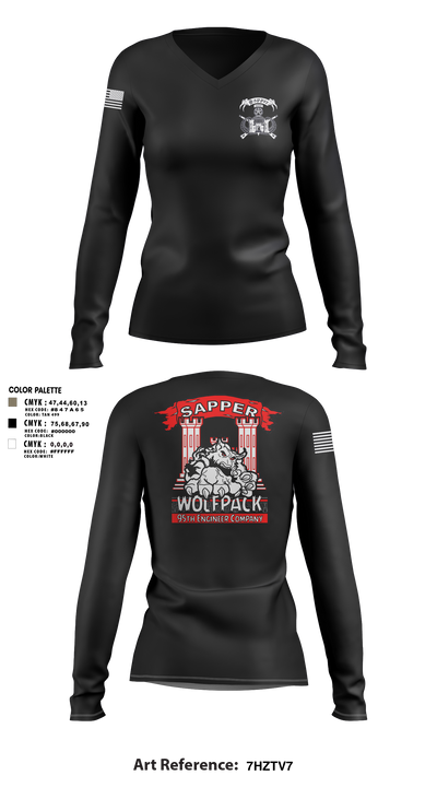 undefined Women's Long Sleeve V-neck Shirt - 3